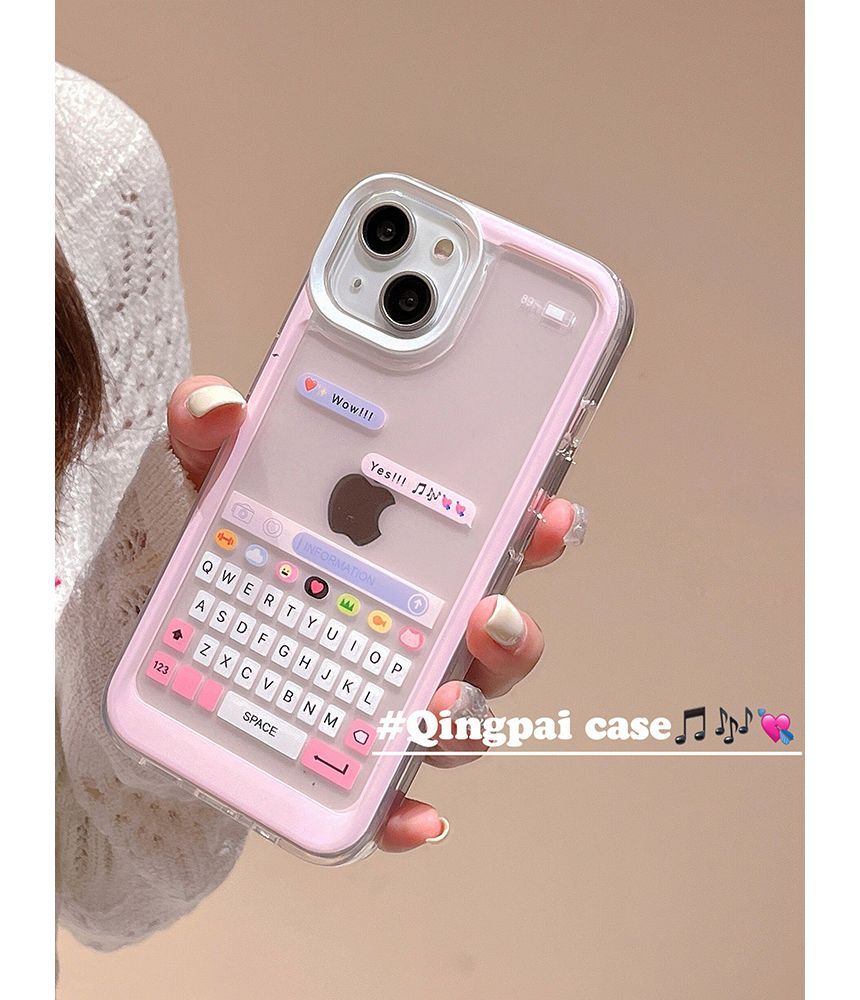 Keyboard Print Phone Case - iPhone 14 Pro Max / 14 Pro / 14 Max / 14 / 13 Pro Max / 13 Pro / 13 / 13 mini / 12 Pro Max / 12 Pro / 12 / 12 mini / 11 Pro Max / 11 Pro / 11 / SE / XS Max / XS / XR / X / 8 / 8 Plus / 7 / 7 Plus