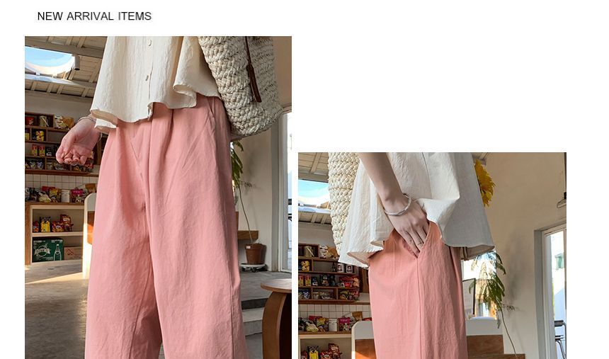 High Waist Plain Harem Pants