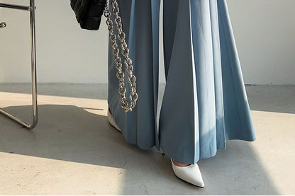 High Rise Plain Wide Leg Dress Pants