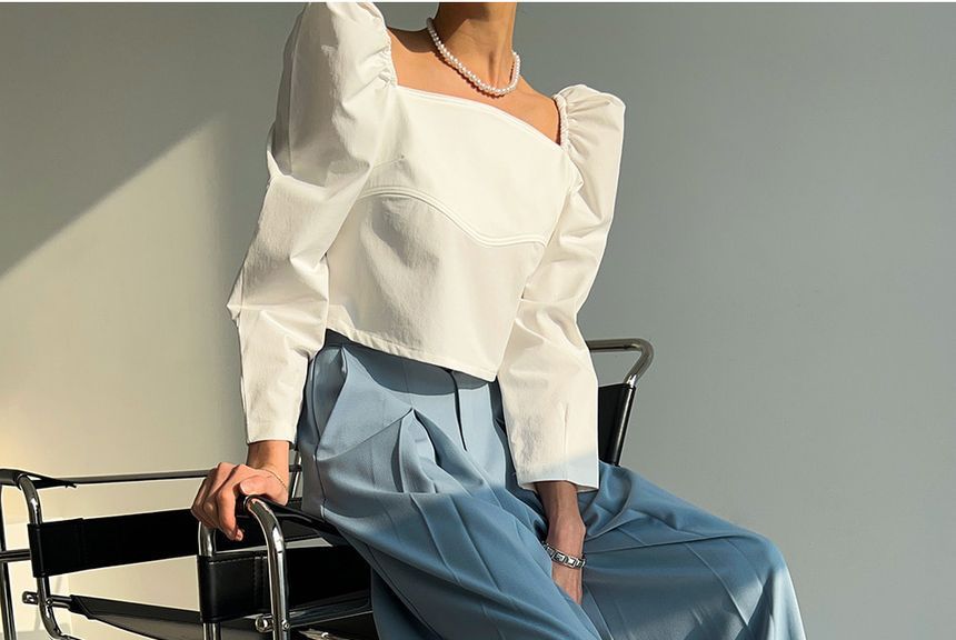 High Rise Plain Wide Leg Dress Pants