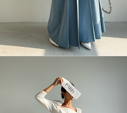 High Rise Plain Wide Leg Dress Pants