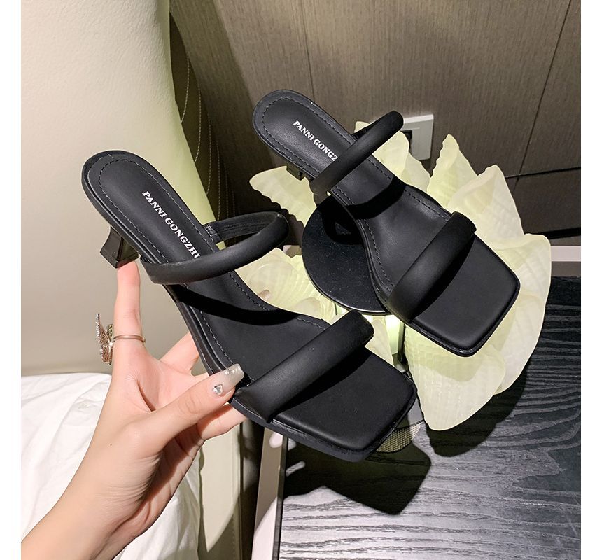 Low Heel Slide Sandals