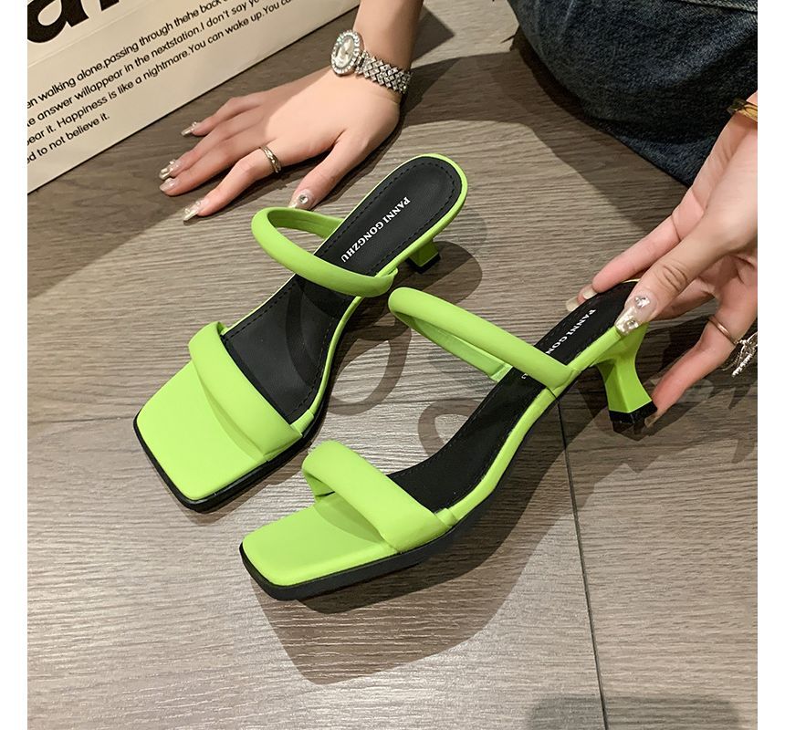 Low Heel Slide Sandals