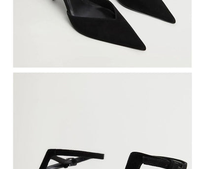 High-Heel Pointed Plain D'Orsay Pumps