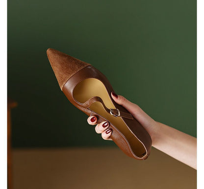 Buckled Strap Pointed Flats