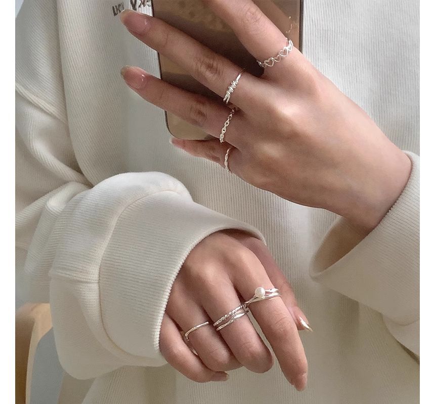 Faux Pearl / Alloy Open Ring