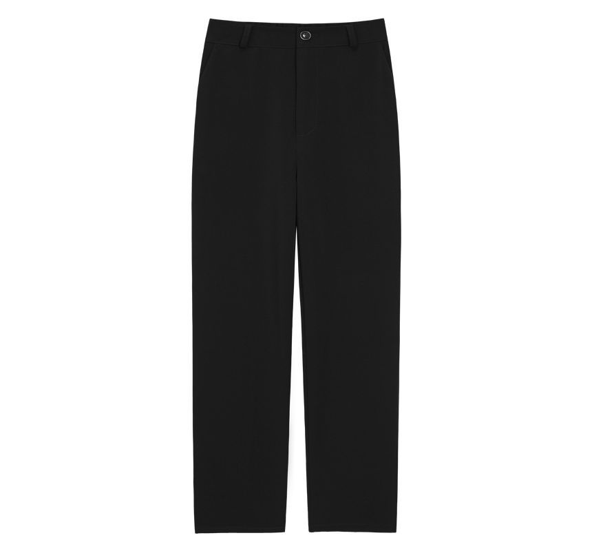 High Rise Plain Loose Fit Leg Slacks (Various Designs)