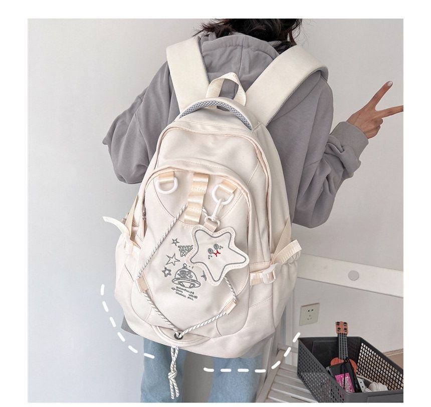 Rucksack mit mehreren Taschen und Cartoon-Stickerei