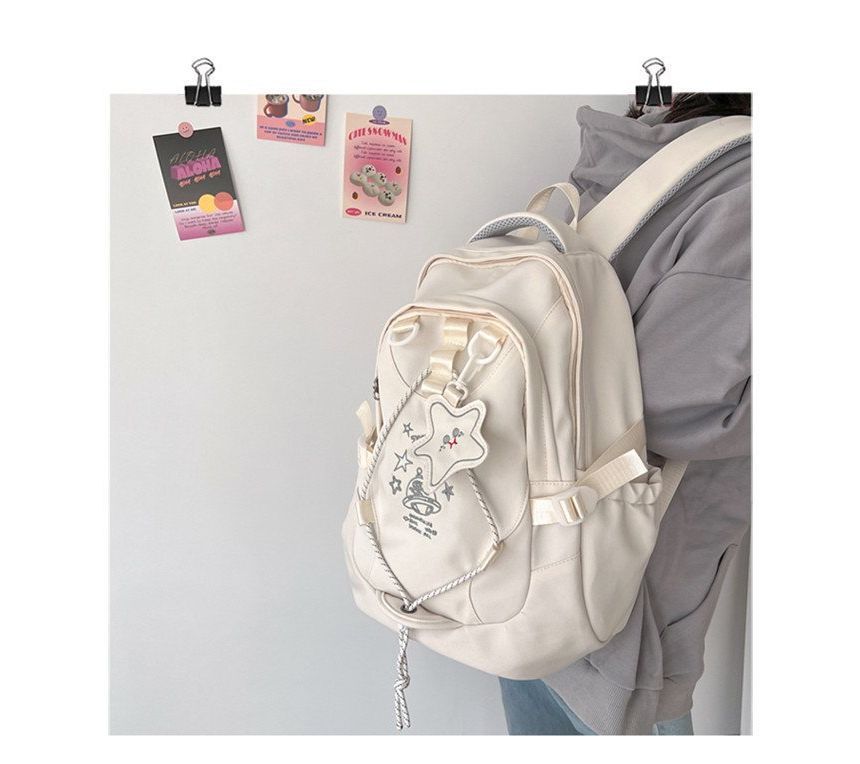 Rucksack mit mehreren Taschen und Cartoon-Stickerei