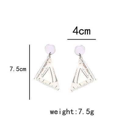 Cutout Triangle Ruler Earring