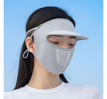 Plain Sun Protection Face Cover with Brim