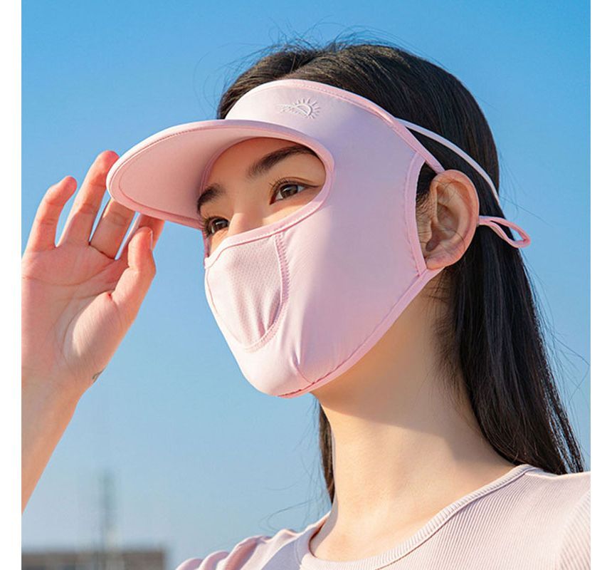 Plain Sun Protection Face Cover with Brim