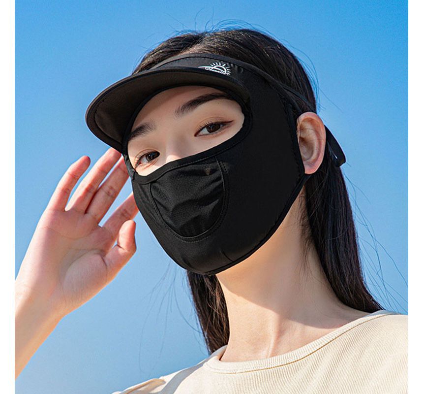 Plain Sun Protection Face Cover with Brim