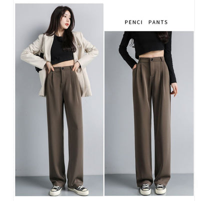 High Waist Plain Wide Leg Slacks (Various Designs)