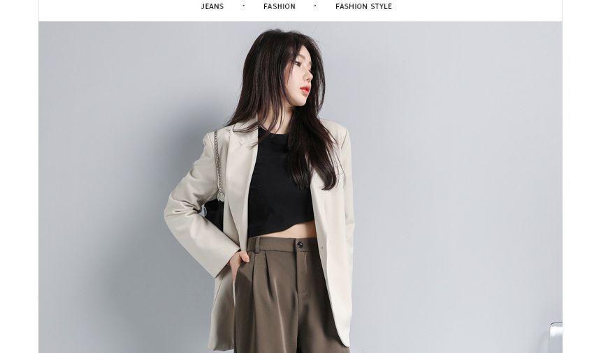 High Waist Plain Wide Leg Slacks (Various Designs)