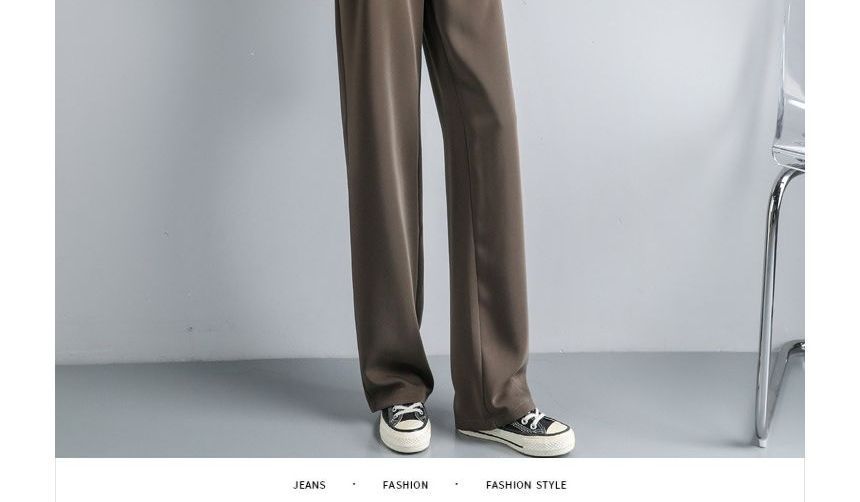 High Waist Plain Wide Leg Slacks (Various Designs)