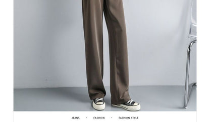 High Waist Plain Wide Leg Slacks (Various Designs)