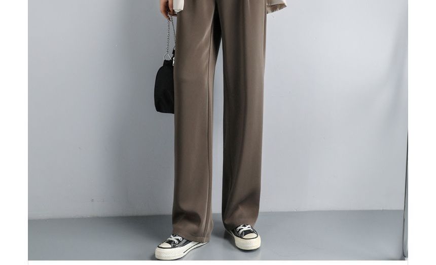 High Waist Plain Wide Leg Slacks (Various Designs)