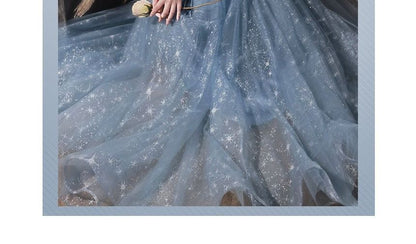 Evening A-Line Gown Glitter Scoop Neck