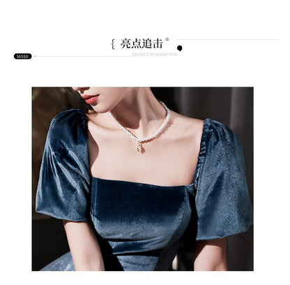 Evening A-Line Gown Glitter Scoop Neck