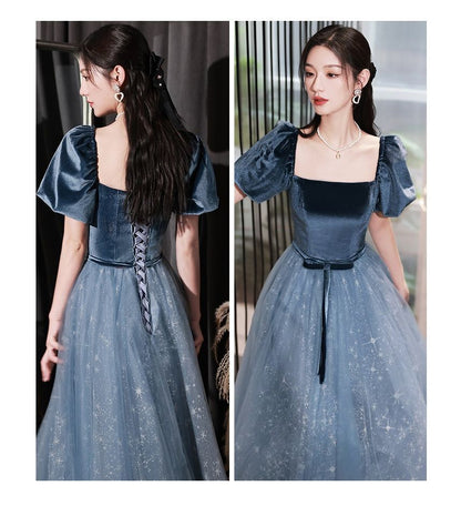 Evening A-Line Gown Glitter Scoop Neck