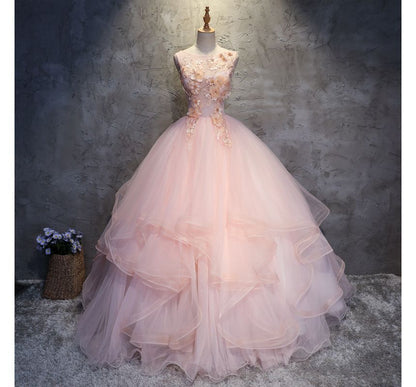 Sleeveless Mesh Evening Ball Gown