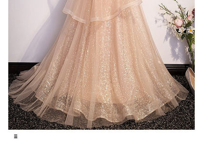 Neckline Cap-Sleeve Evening Sweetheart Gown Mesh A-Line