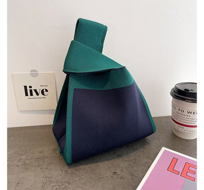 Two Tone Knit Tote Bag