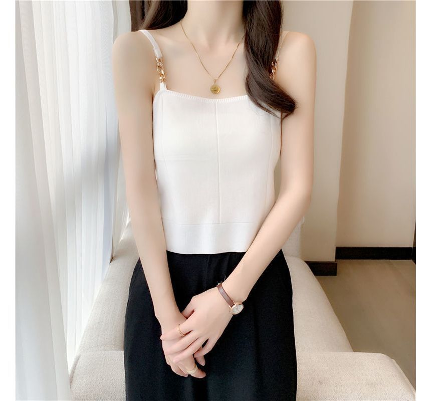 Plain Chain Strap Cami Top