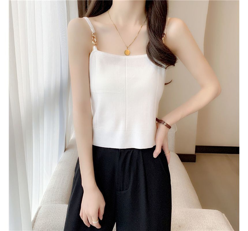 Plain Chain Strap Cami Top