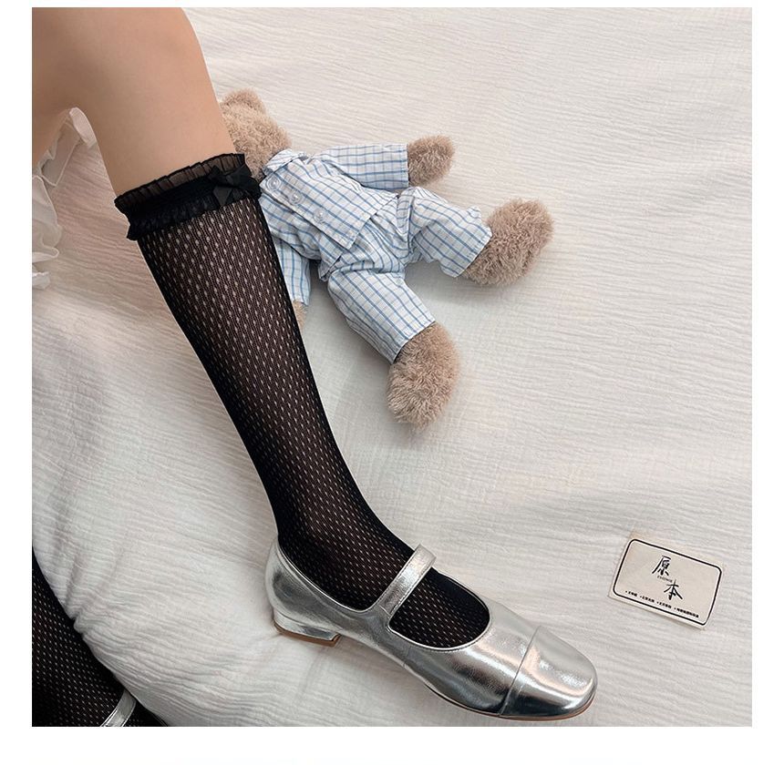 Fishnet Plain Socks