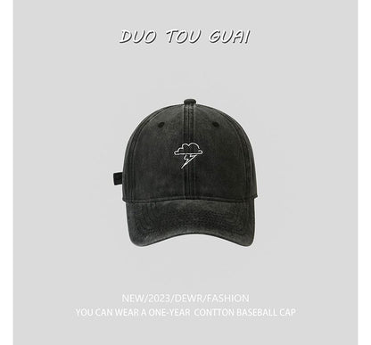 Lightning Cloud Embroidered Baseball Cap