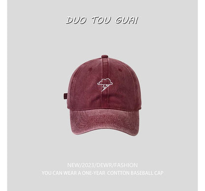 Lightning Cloud Embroidered Baseball Cap
