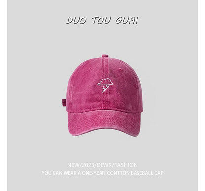 Lightning Cloud Embroidered Baseball Cap