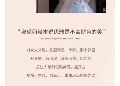 Evening Shoulder A-Line Cold Midi Gown Glitter