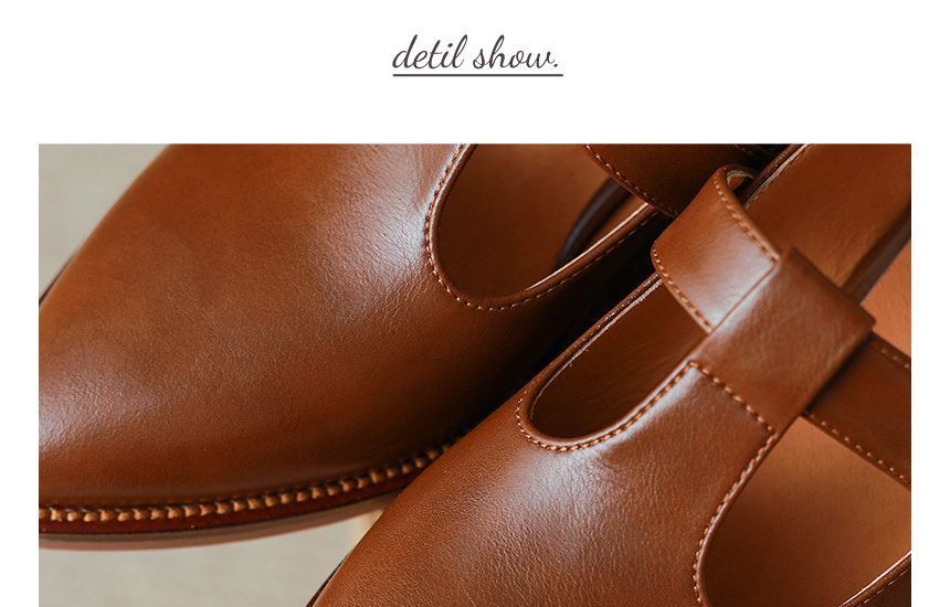 Pointed Chunky Heel Loafers