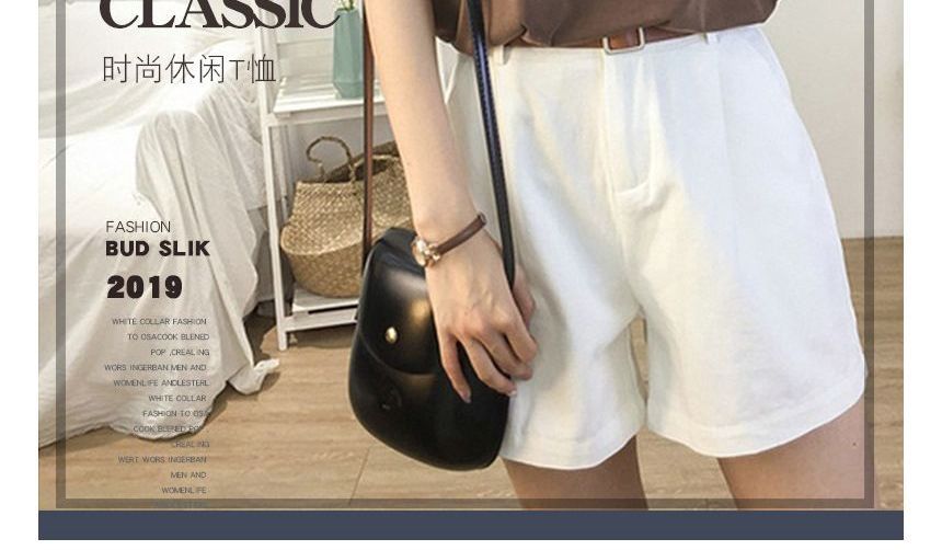 Short-Sleeve V-Neck Plain T-Shirt