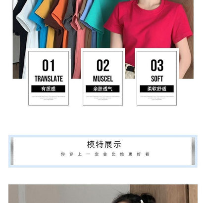 Short-Sleeve Round Neck Plain Tee