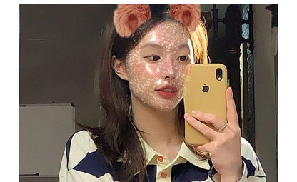 Long-Sleeve Striped Polo Shirt