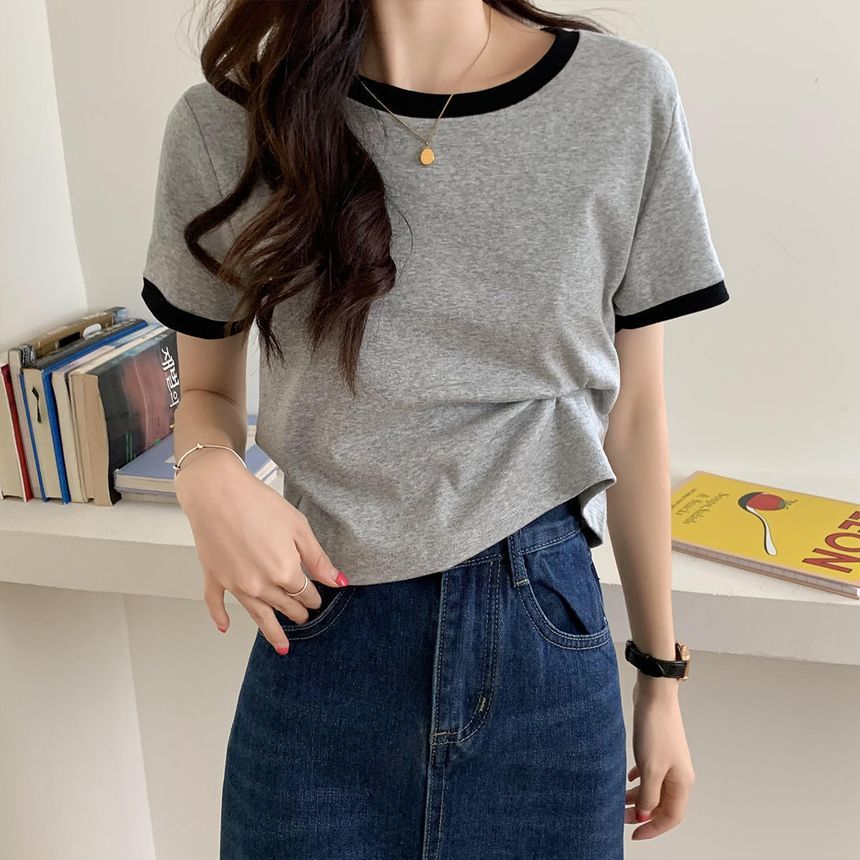 Short-Sleeve Round Neck Ringer T-Shirt