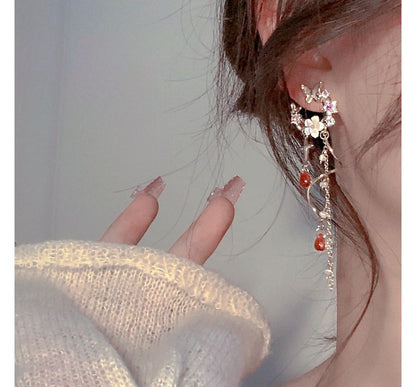 Alloy Fringed Butterfly Floral Swirl Earring