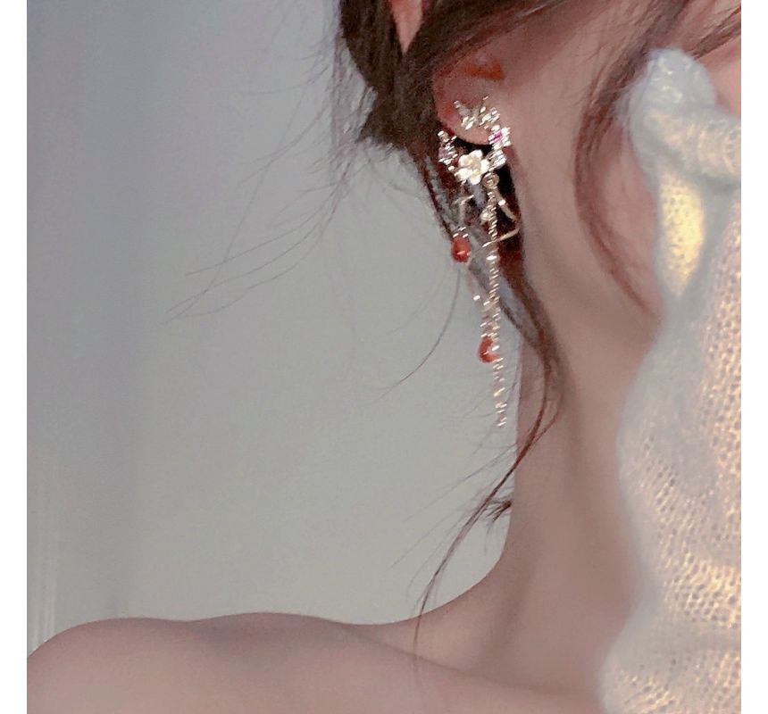 Alloy Fringed Butterfly Floral Swirl Earring