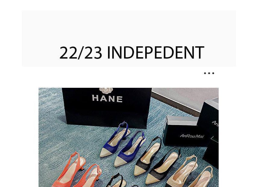 Pointed Slingback Kitten Heel Sandals