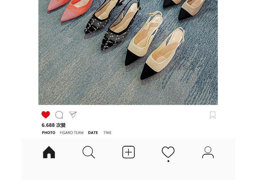 Pointed Slingback Kitten Heel Sandals