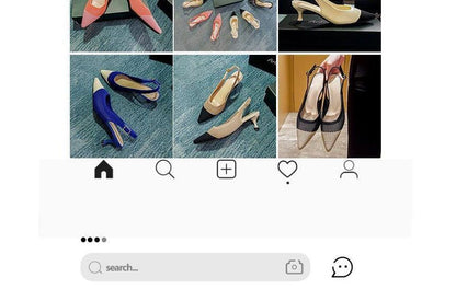 Pointed Slingback Kitten Heel Sandals