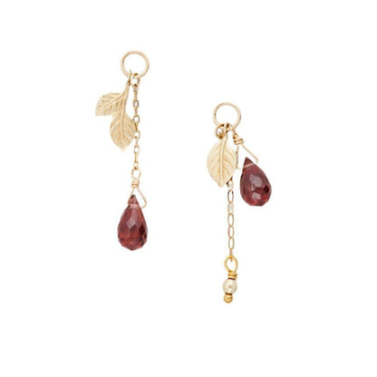Leaf Agate Asymmetrical Alloy Drop Earring (various designs)