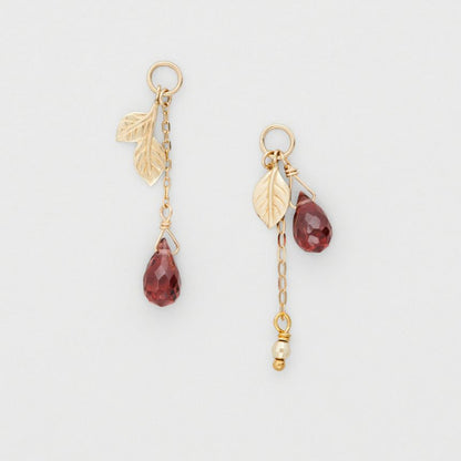 Leaf Agate Asymmetrical Alloy Drop Earring (various designs)
