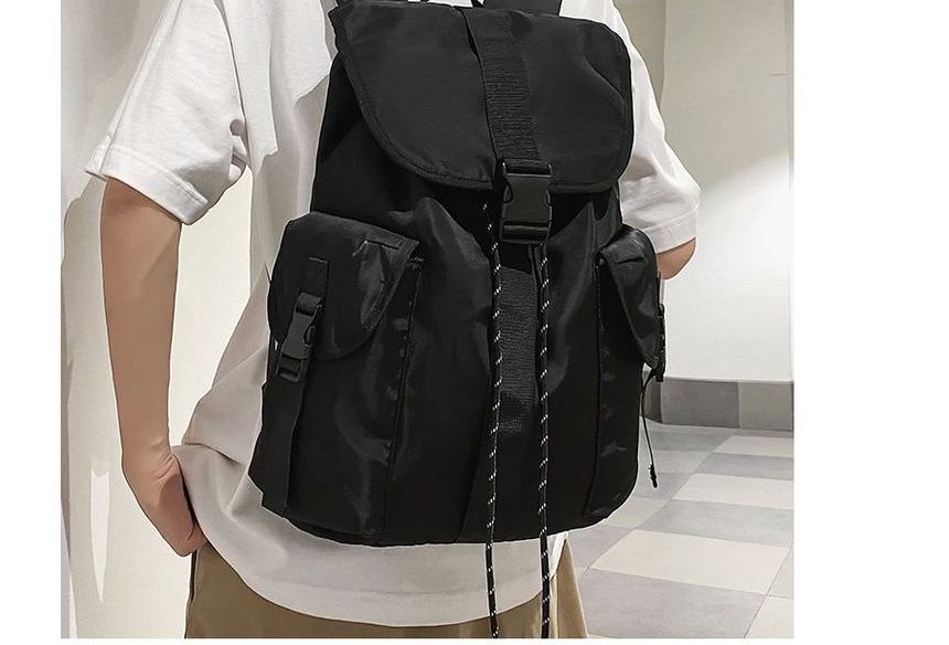 Flap Buckle Nylon Backpack