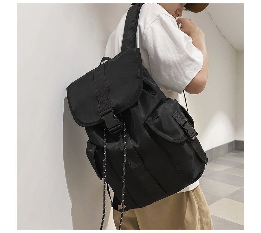 Flap Buckle Nylon Backpack