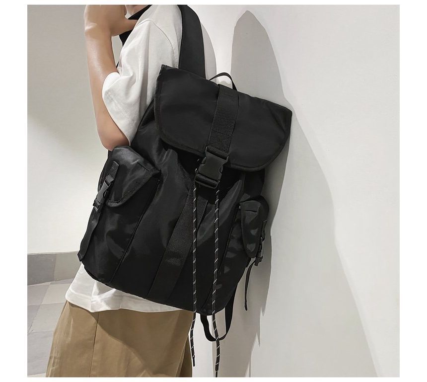 Flap Buckle Nylon Backpack